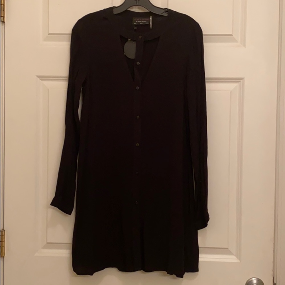 NWT Black Dress Forum Button Down Cut Out Dress